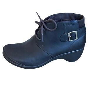 Merrell Veranda Ankle Boots Sz 8.5 Dark Brown Leather Lace Up